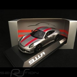 Porsche 911 R type 991 2016 grey / red and black stripes 1/43 Spark WAX02020050