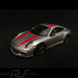 Porsche 911 R typ 991 2016 grau / rote und schwarze Streifen 1/43 Spark WAX02020050