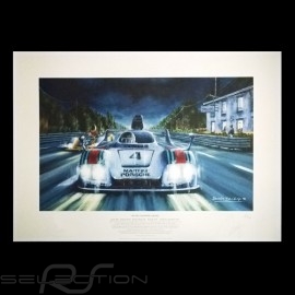 Porsche Poster 936 n° 4 Martini 24h du Mans 1977 " Ma plus grande course "