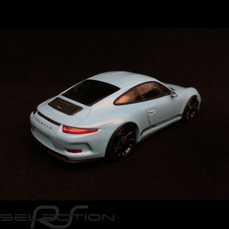 Porsche 911 R type 991 2016 Gulf blau schwarze Seitenband 1/43