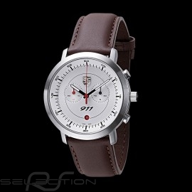 Uhr Chrono Porsche 911 Classic weiß / braune Armband Porsche Design WAP0700070F