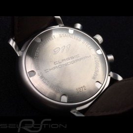 Uhr Chrono Porsche 911 Classic weiß / braune Armband Porsche Design WAP0700070F