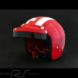 Helmet Jo Siffert 1968 replica n° 5 / 100 red white stripes swiss flag with visor