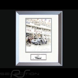Porsche Poster 550 A Le Mans 1956 n° 25 with frame limited edition signed by Uli Ehret - 309