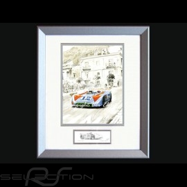 Porsche Poster 908 /03 Sieger Targa Florio 1970 n° 12 mit Rahmen limitierte Auflage signiert von Uli Ehret - 318