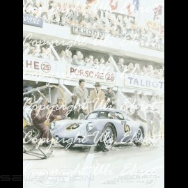 Porsche Poster 550 A Le Mans 1956 n° 25 mit Rahmen limitierte Auflage signiert von Uli Ehret - 309