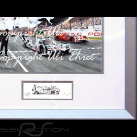 Porsche Poster 919 n°19 Le Mans 2015 victory with frame limited edition signed by Uli Ehret - 566