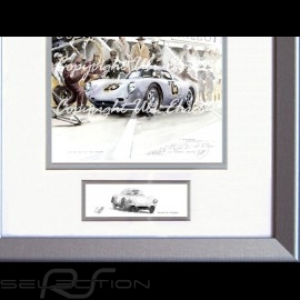 Porsche Poster 550 A Le Mans 1956 n° 25 with frame limited edition signed by Uli Ehret - 309