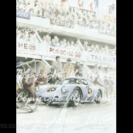 Porsche Poster 550 A Le Mans 1956 n° 25 auf Leinwand limitierte Auflage signiert von Uli Ehret - 309