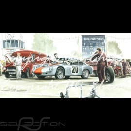 Porsche Poster 356 Abarth Goodwood 1962 on canvas limited edition signed by Uli Ehret - 426