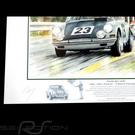 Porsche Poster 911 Francorchamps 1967 " Victoire pour un fil " autographed
