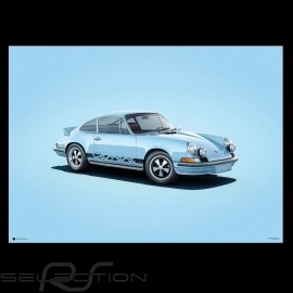 Porsche Poster 911 Carrera RS 1973 blau