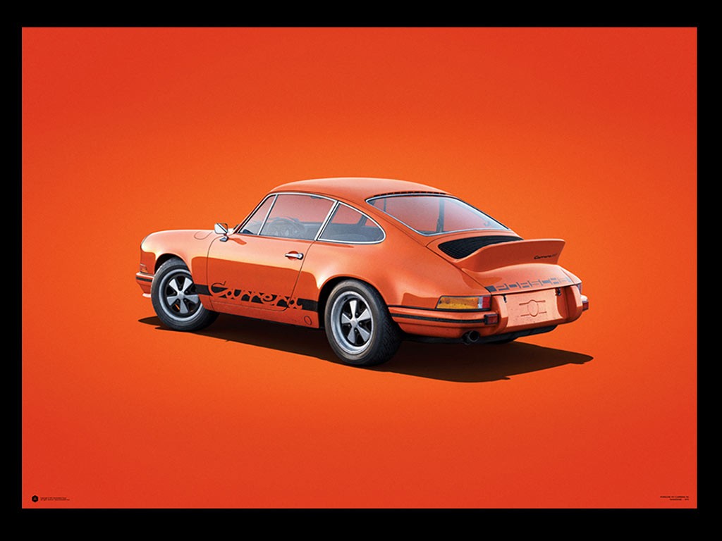 Porsche Poster 911 Carrera RS 1973 tangerine orange - Colors of Speed -  Elfershop