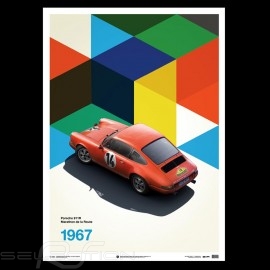 Porsche Poster 911 R Sieger Marathon de la route 1967 Limitierte Auflage