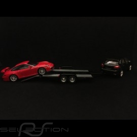 Autotransporter Anhänger für Porsche Doppelachse schwarz 1/43 Greenlight 14302