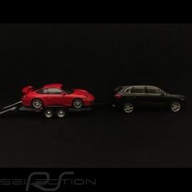 Autotransporter Anhänger für Porsche Doppelachse schwarz 1/43 Greenlight 14302