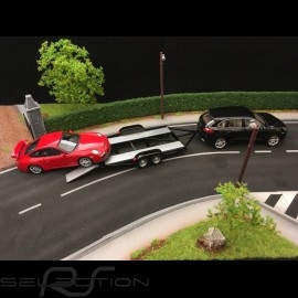 Autotransporter Anhänger für Porsche Doppelachse schwarz 1/43 Greenlight 14302