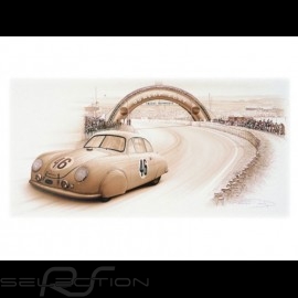 Porsche Poster 356 Le Mans 1951 n° 46 François Bruère - N109