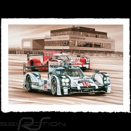 Porsche Poster 919 Hybrid winner Le Mans 2015 n° 19 François Bruère - VA121