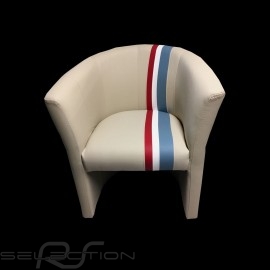 Tub chair Racing Inside n° 53 Herbie off-white / tricolor stripe
