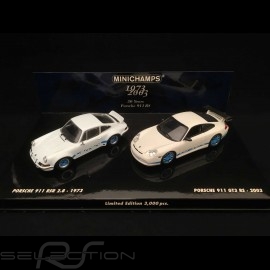 Set Porsche 911 Carrera RSR 2.8 1973 / 996 GT3 RS 2003 30 Jahre Jubiläum 1/43 Minichamps 402036269