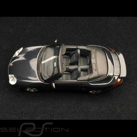 Porsche 911 type 996 Turbo Cabriolet 2004 graublau metal 1/43 Minichamps WAP02010114