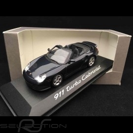 Porsche 911 type 996 Turbo Cabriolet 2004 blue grey metal 1/43 Minichamps WAP02010114