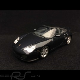 Porsche 911 type 996 Turbo Cabriolet 2004 blue grey metal 1/43 Minichamps WAP02010114