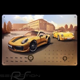 Porsche Kalender 911 Turbo S Exclusive Metall Haltung im Stehen - Perpetual - Porsche Design WAX05000007