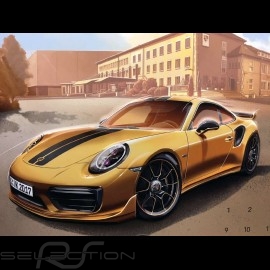Porsche Kalender 911 Turbo S Exclusive Metall Haltung im Stehen - Perpetual - Porsche Design WAX05000007