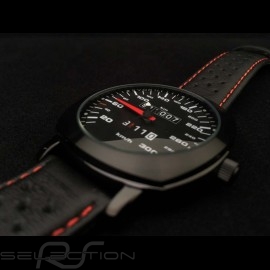 Porsche 911 Automatikwerk Uhr 300 km/h Tachometer schwarz kissenförmigen Gehäuse / schwarz Wahl / we