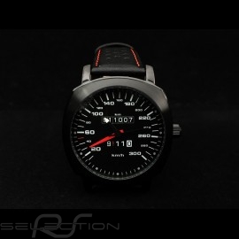 Porsche 911 Automatic Watch 300 km/h speedometer black cushion-shaped case / black dial / white numb