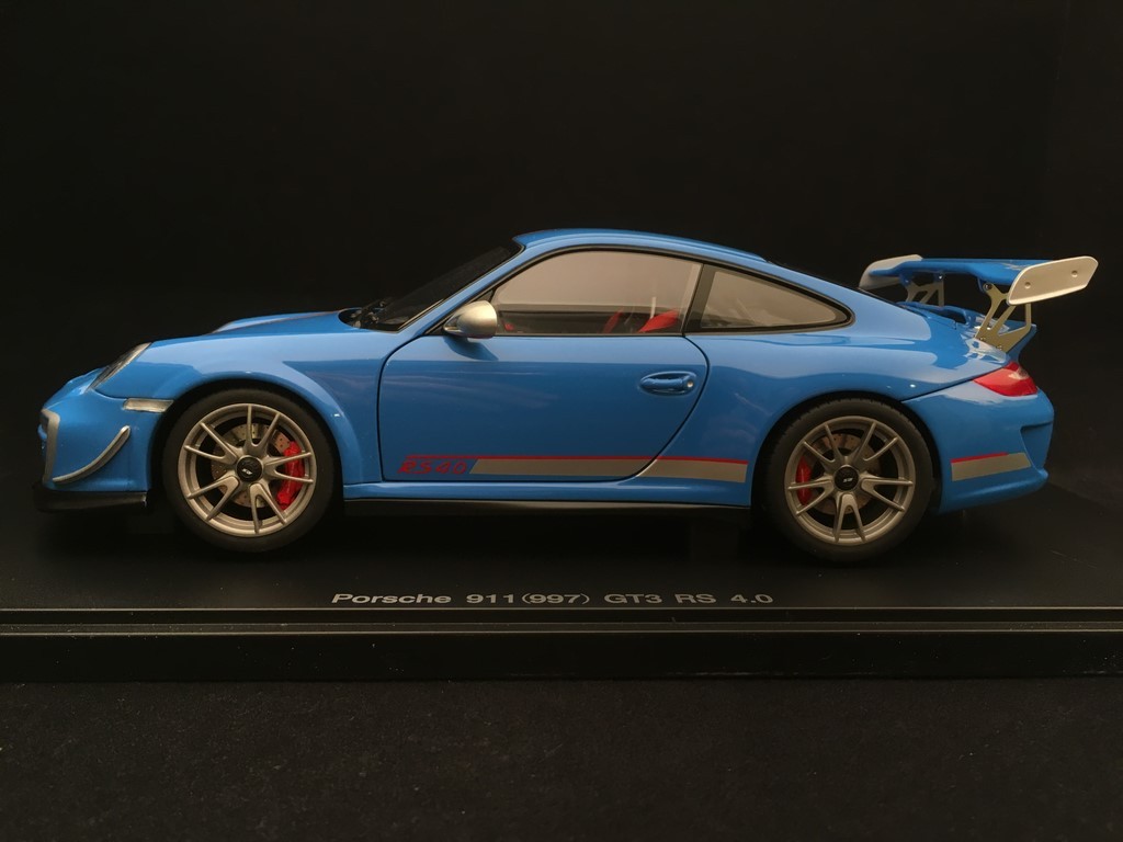 Porsche 911 GT3 RS 4.0 typ 997 mark II Mexico blau 1/18 Autoart 