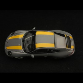 Porsche 911 R type 991 2016 Nardo grey yellow stripes 1/43 Minichamps 413066232