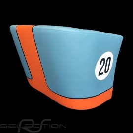 Two-places Tub chair Racing Inside n° 20 blue Racing team / orange