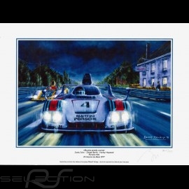Porsche Poster 936 n° 4 Martini 24h du Mans 1977 " Ma plus grande course " 30 x 40