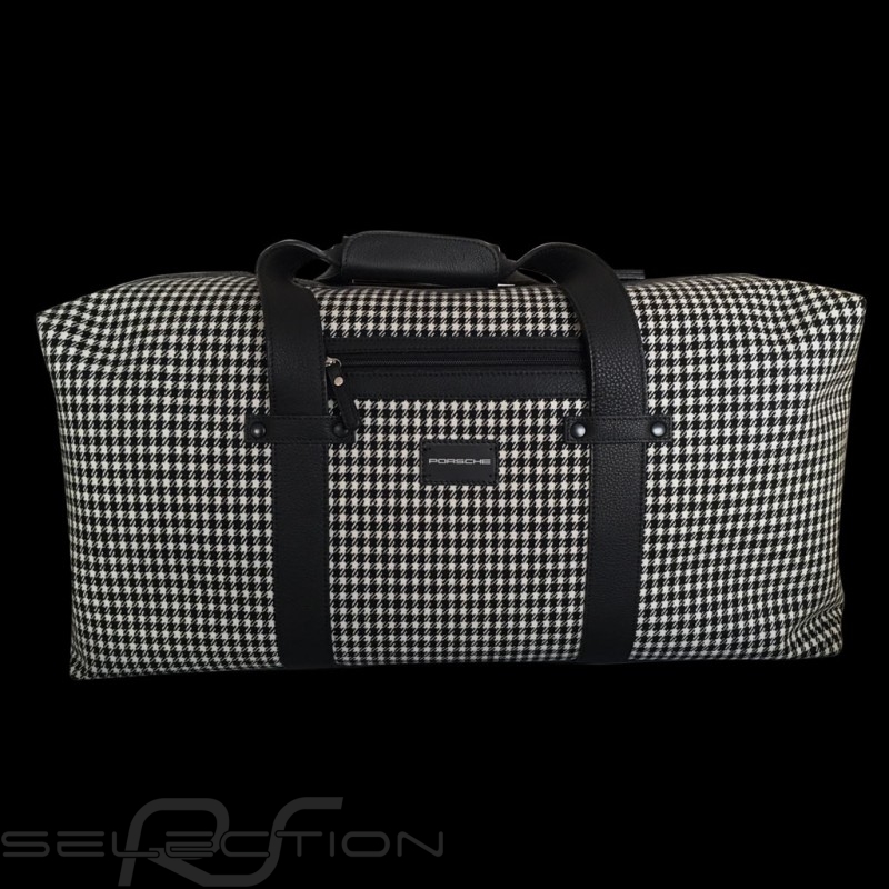 Porsche Luggage big travel bag 911 classic Pepita houndstooth / black leather