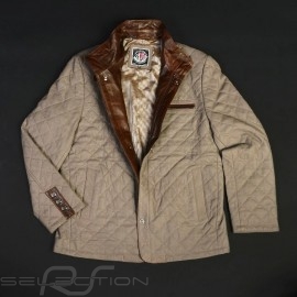 Gentleman driver gesteppte LederJacke Derek Bell signature taupe - Herren