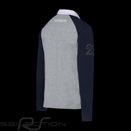 Porsche polo shirt Martini Collection grey / blue / white collar long sleeves Porsche WAP554K - men