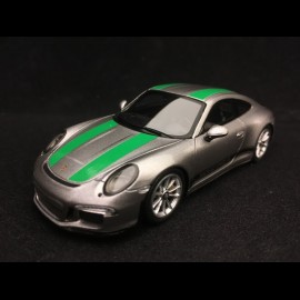 Porsche 911 R 2016 metallic grau / grünen streifen 1/43 SPARK WAP0201460G