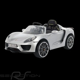 Battery vehicle Electric carrier for children 12V Porsche 918 Spyder Silver grey
