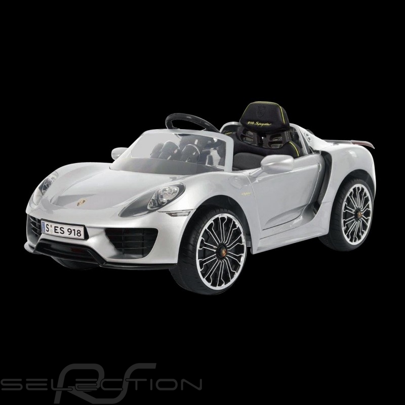 Batterie-auto Elektrotransporter für Kinder 12V Porsche 918 Spyder Silbergrau