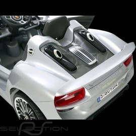 Batterie-auto Elektrotransporter für Kinder 12V Porsche 918 Spyder Silbergrau