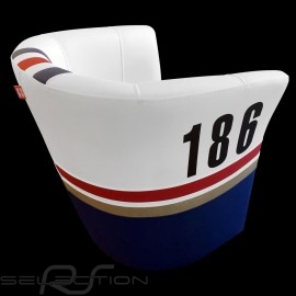 Tub chair Racing Inside n° 186 white / blue / red / gold Dakar