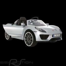 Battery vehicle Electric carrier for children 12V Porsche 918 Spyder Silver grey