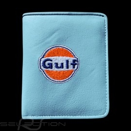 Gulf logo Geldbeutel Brieftasche und Kartenhalter Blau Leder