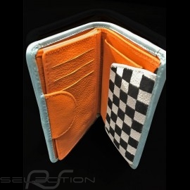 Gulf logo Geldbeutel Brieftasche und Kartenhalter Blau Leder