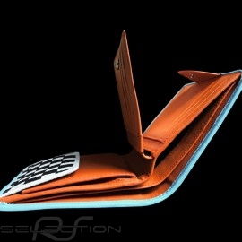 Gulf logo Geldbeutel Brieftasche und Kartenhalter Blau Leder