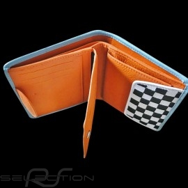 Gulf logo Geldbeutel Brieftasche und Kartenhalter Blau Leder