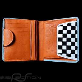 Gulf logo Geldbeutel Brieftasche und Kartenhalter Blau Leder